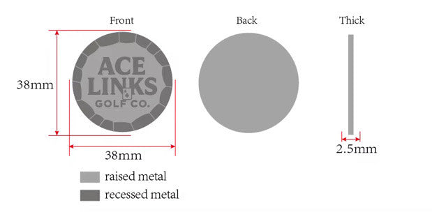 Ace Links Golf Ball Marker – Premium Copper Poker Chip